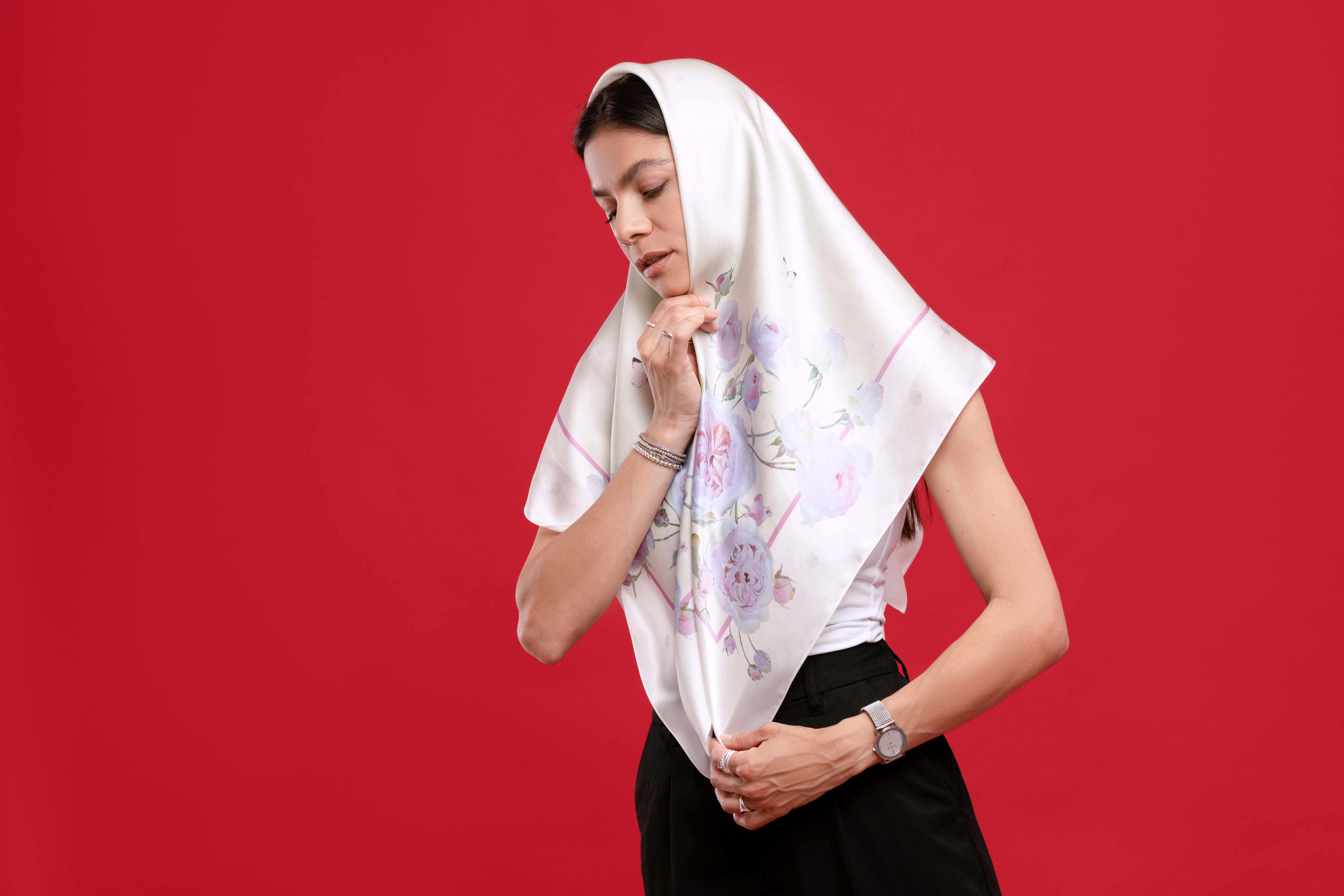 Шовкова хустка "Троянди" - Image 3